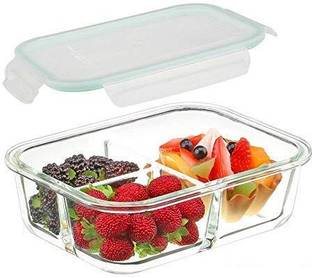 Coozico Glass Meal Prep Containers 3 Compartment with Lids 1 Containers Lunch Box