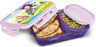 MILTON Fun Treat Plastic Lunch Box, 1200ml with Inner Container, Purple for School Kids 2 Containers Lunch Box