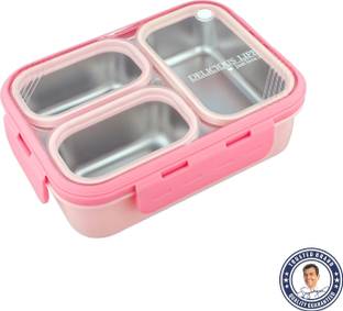 Sanjeev Kapoor By Classic Essentials Posco Stainless Steel 3 Compartment Lunch Box For Kids 1 Containers Lunch Box