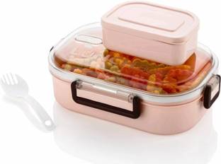 CONQUER Plastic Launch Boxes 2 Containers Lunch Box