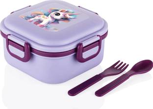 Thiwa Violet Quick Bite BPA Free tiffin box School,Collage and Office with Two Spoon 1 Containers Lunch Box