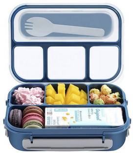 ZingZest Food Carry Box Roti Box Lunch Carrier Lunch Dabba Tiffin Dabba Microwave Safe 4 Containers Lunch Box