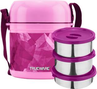 Trueware Office 2 Insulated Lunch Box |300 ml x 2, 200 ml x 1| 3 Containers Lunch Box