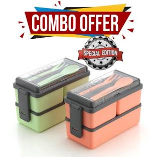 Sloppy NEW BEST BUY Premium Quality 3 Container Lunch Box With Spoon Combo 3 Containers Lunch Box
