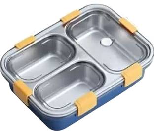 SUPERIMIO Leak Proof Stainless Steel Tiffin Box for Adult Kids 3 Containers Lunch Box