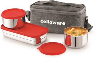 cello Hot n fresh premium lunchbox red 3 Containers Lunch Box