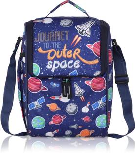 Echo Boomers Space Explorer Lunch Bag for Kids | Blue Tiffin Bag with Strap 2 Containers Lunch Box