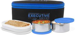 Zillara tiffin box executive blue, lunch box 3 Containers Lunch Box