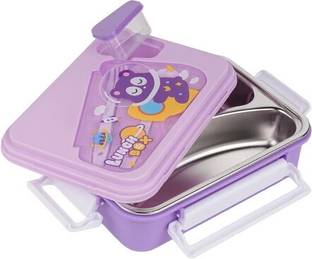 Ferio Steel Lunch Box for Kids Leak-Proof Lunch Tiffin Box for Office & School 3 Containers Lunch Box