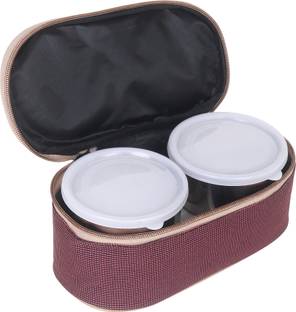 Vistamanya Plus Stainless Steel Maroon Lunch Box For College Use 3 Containers Lunch Box 3 Containers Lunch Box