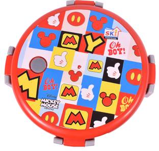 SKI Mickey Mouse- Oh Boy-Thums up- Break Time Round Shaped Lunch Box 2 Containers Lunch Box