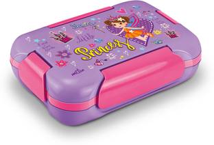 MILTON More Meal Small Tiffin Box, 600 ml, with Container,120 ml and Spoon,Light Purple 1 Containers Stainless Steel, Polypropylene Office Lunch Box