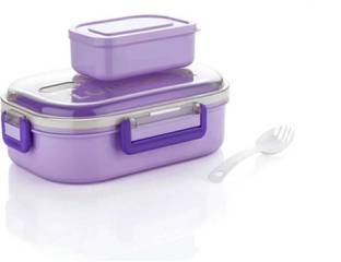 RAVI INNOVATES Lunch Box with Spoon and Office School Collage 2 Containers Lunch Box