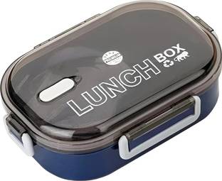 KEATON Lunch Box with Spoon and Office School Collage 2 Containers Lunch Box