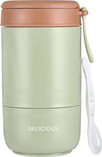 Vrupan Hot Cold Stainless Steel Insulated Yogurt Cup Food Jar for On the Go With Spoon 2 Containers Lunch Box