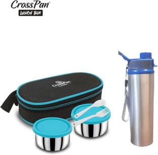 क्रॉसपैन Combo Freshmeal blue 2 कंटेनर लंच बॉक्स