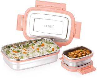 ATTRO Click Eat Junior Sleek & Compact Airtight 2 Containers Lunch Box