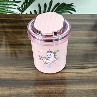 IconicKart 2 in 1 Stainless Steel Vacuum Cup with Spoon & Sipper | BPA Proof and Leak Proof 1 Containers Lunch Box