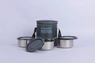 Sanjeev Kapoor By Classic Essentials Stainless Steel | Insulated Fabric Bag | 3 Containers Lunch Box