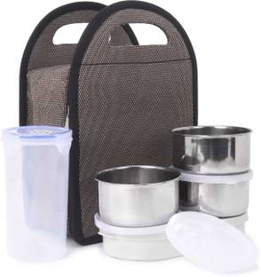Manya Brown lunch box with bag 3 Containers Lunch Box