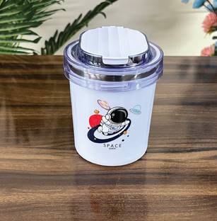 IconicKart 2 in 1 Stainless Steel Vacuum Cup with Spoon & Sipper | BPA Proof and Leak Proof 1 Containers Lunch Box
