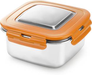NAYASA Square Eco Lock Stainless Steel Lunch Box | BPA Free & Leak Proof 1 Containers Lunch Box