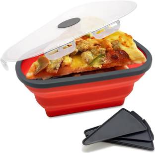 JITAHARAY Reusable Pizza Storage Container With 5 Trays 1 Containers Silicone Office Lunch Box