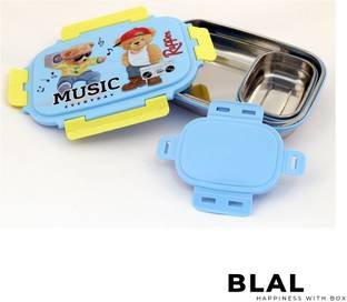 BLAL MusicBlue-001 2 Containers Stainless Steel College Lunch Box