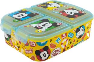 Gluman Air Tight Lunch Box for Kids 390 ml (Disne Micke) 3 Containers Lunch Box