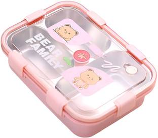 NARV Toddler Bento Box – Cute Bear Design, Leakproof & BPA Free Lunchbox 3 Containers Lunch Box