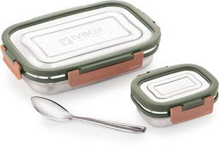 iVBOX Slim-Big Stainless Steel Food Tiffin, Set of 2 Containers Lunch Box