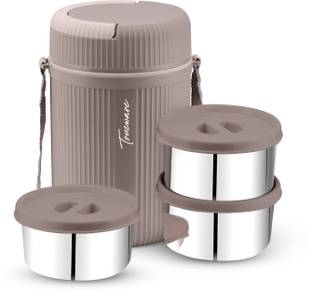 Trueware 3 Insulated Hot and Cold Lunch Box With 3 SS Container 300 ML Each 3 Containers Lunch Box