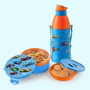 cello Tiffy Hotwheels Gift Set Insulated Lunch Box & Water Bottle, Blue, 2 Containers Lunch Box
