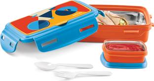 MILTON Flavour small Inner Stainless Steel Tiffin Box, 400 ml, Orange 1 Containers Lunch Box