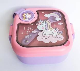 ZHASK Pink Unicorn Theme Lunch Box with Spoon, SS304 Lunch Box 1 Containers Lunch Box