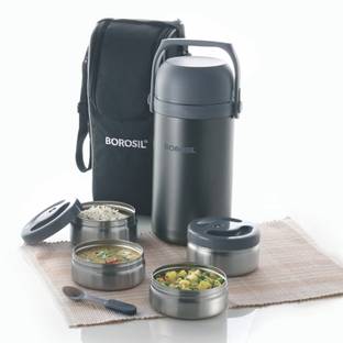 BOROSIL Hot n Fresh Insulated Lunch Box, 3pc Set 4 Containers Lunch Box