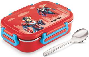 Good Day Ricco Insulated Steel Tiffin With Spoon For Kids, School 2 Containers Lunch Box