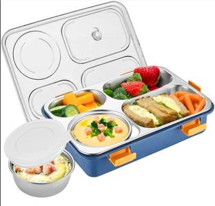TechHark Stainless Steel 4 Compartment Leak Proof Lunch Box 4 Containers Lunch Box