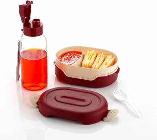 Sumoware Plastic lunch box and bottle ,Bento Lunch Box School Supplies 2 Containers Plastic School Lunch Box