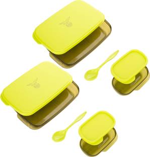 EAGLE Hide and Seek Green Tiffin Box for Office, Collage, School Lunch Box (Pack of 2) 2 Containers Lunch Box