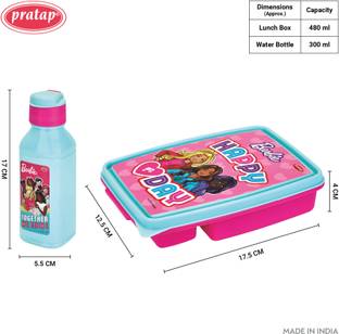 Pratap Fun Time Jr.(Hungry Kya Jr + Rocket 300 ml) Barbie 2 Containers Lunch Box