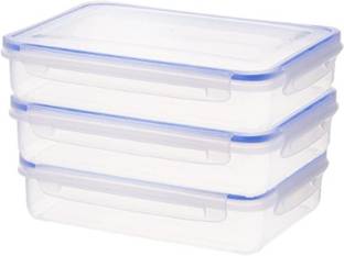 Aristo Lock & Fresh 301 Multipurpose Storage Container For Home & Kitchen, Transparent 3 Containers Lunch Box