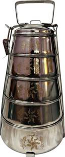 ANTRA Stainless Steel Pyramid Shape Lunch Box 5 Containers Lunch Box