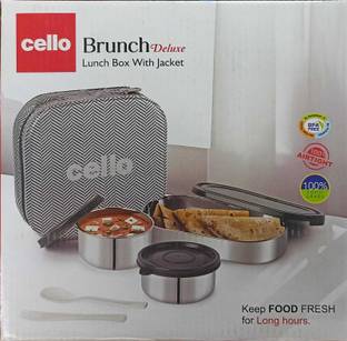 cello BRUNCH DELUX WITH JACKET 3 CONTAINER LUNCH PACK ,OFFICE,COLLAGE,SCHOOL 3 Containers Lunch Box