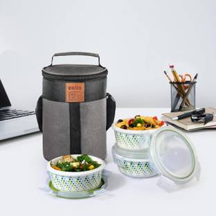 सेलो Bubble Drop Opalware with Jacket 3 कंटेनर लंच बॉक्स