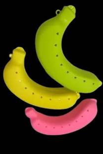 CRYZONE Plastic Banana Case Food Storage Container, Banana Case (Pack of 3) 3 Containers Lunch Box