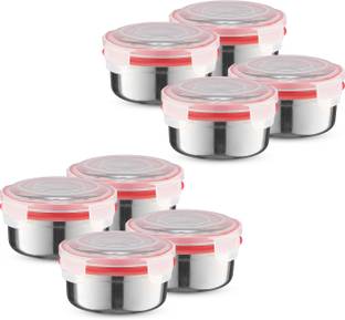 Trueware Stainless Steel Clip N Close BPA Free, Leak Proof, Airtight Set of 8 Containers Lunch Box