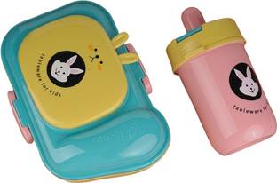 Ferio Lunch Box and Water Bottle for Kids Colorful-Leakproof Lunch Box Set(MultiColor) 2 Containers Lunch Box