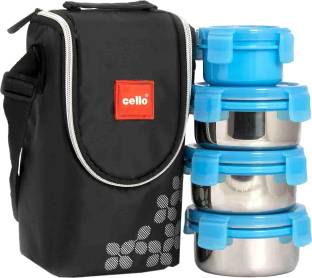 cello MF Steel Click 4 Containers Stainless Steel Office Lunch Box
