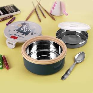 Flipkart SmartBuy Insulated Stainless Steel Lunch Box| Inner Leak Proof Container & Spoon For Kids 2 Containers Lunch Box